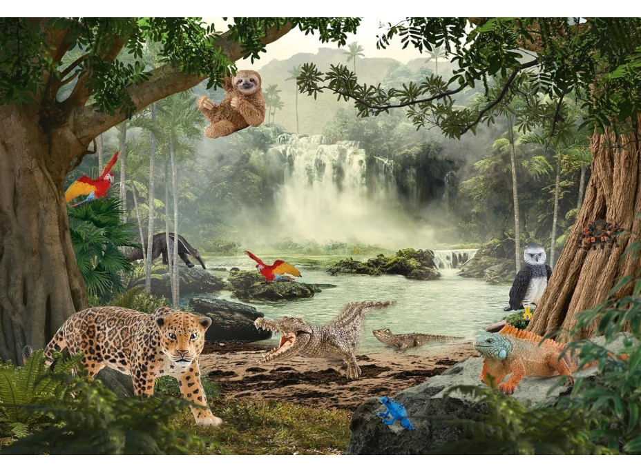 SCHMIDT Puzzle Schleich V deštném pralese 100 dílků + figurka Schleich