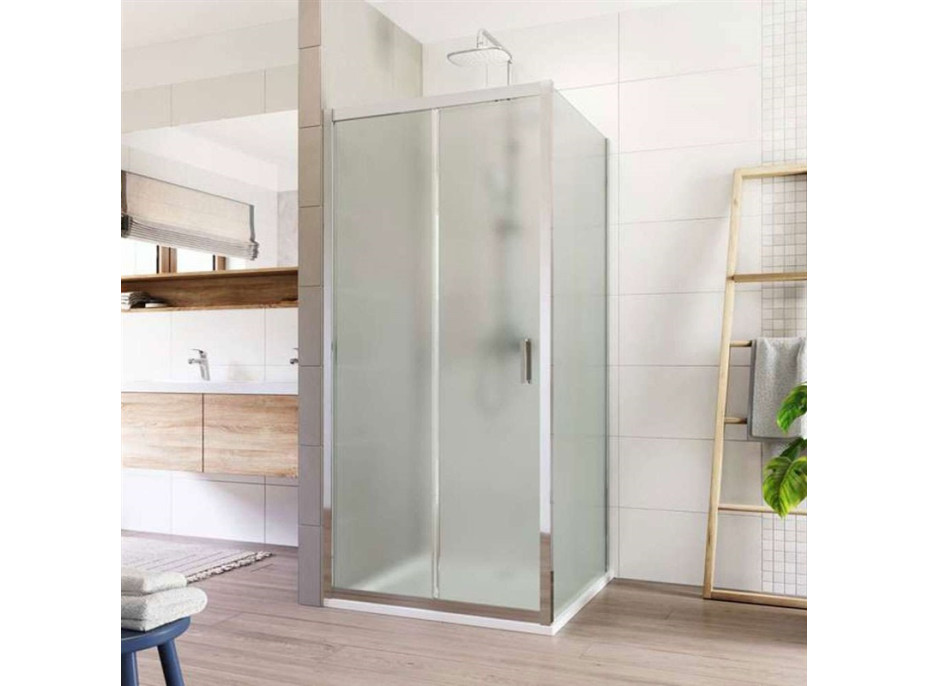 Sprchový kout LIMA - 100x100 cm - chrom/sklo Point - posuvné dveře