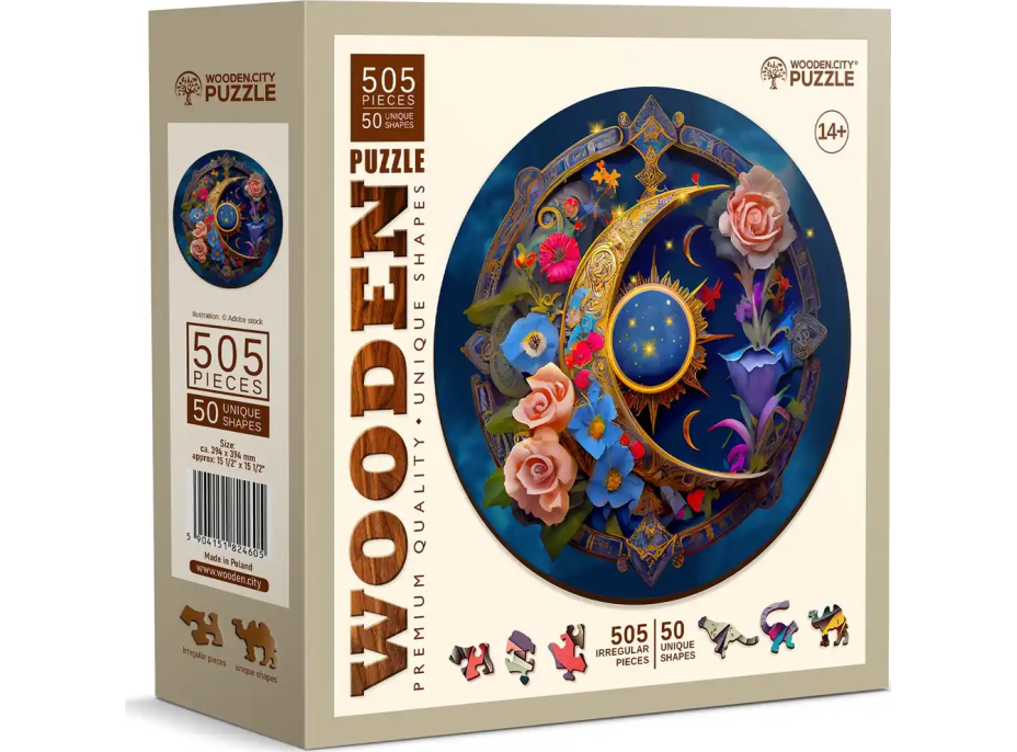 WOODEN CITY Dřevěné puzzle Květinový Měsíc 505 dílků EKO