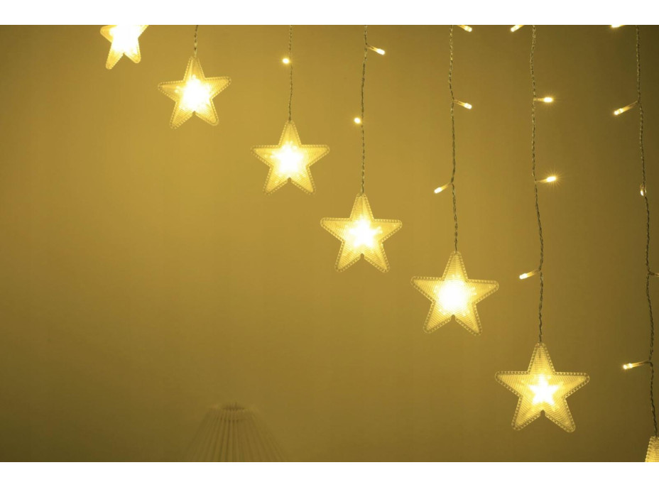 Světelná girlanda Hvězdičky - 136 LED - teplá bílá