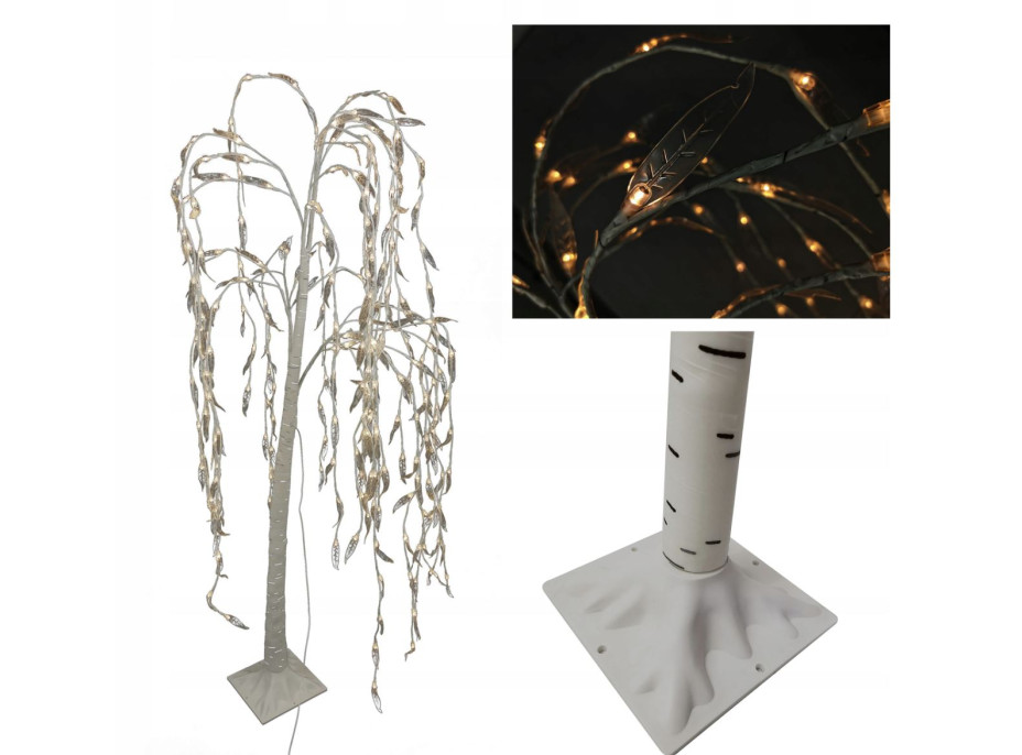 Vánoční LED březový stromek s lístky - 180 cm - 240 LED