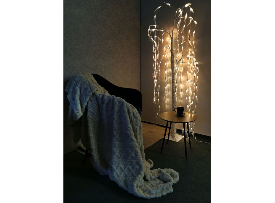 Vánoční LED březový stromek s lístky - 180 cm - 240 LED