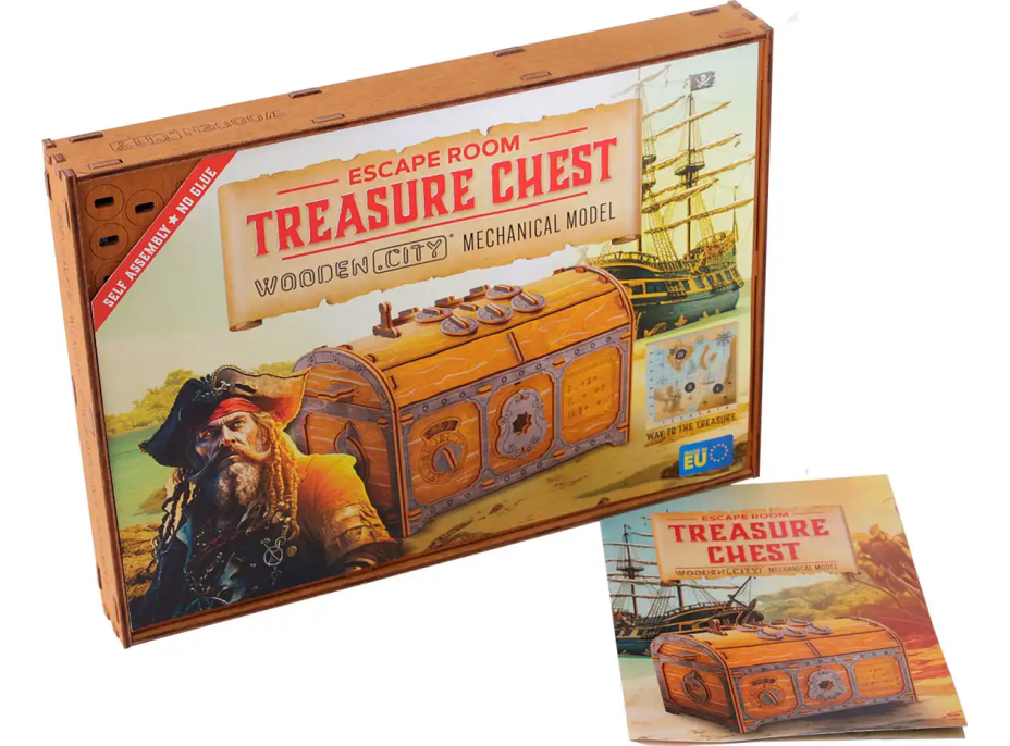 WOODEN CITY 3D dřevěné puzzle Escape room: Truhla s pokladem 165 dílků