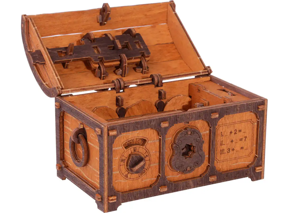 WOODEN CITY 3D dřevěné puzzle Escape room: Truhla s pokladem 165 dílků