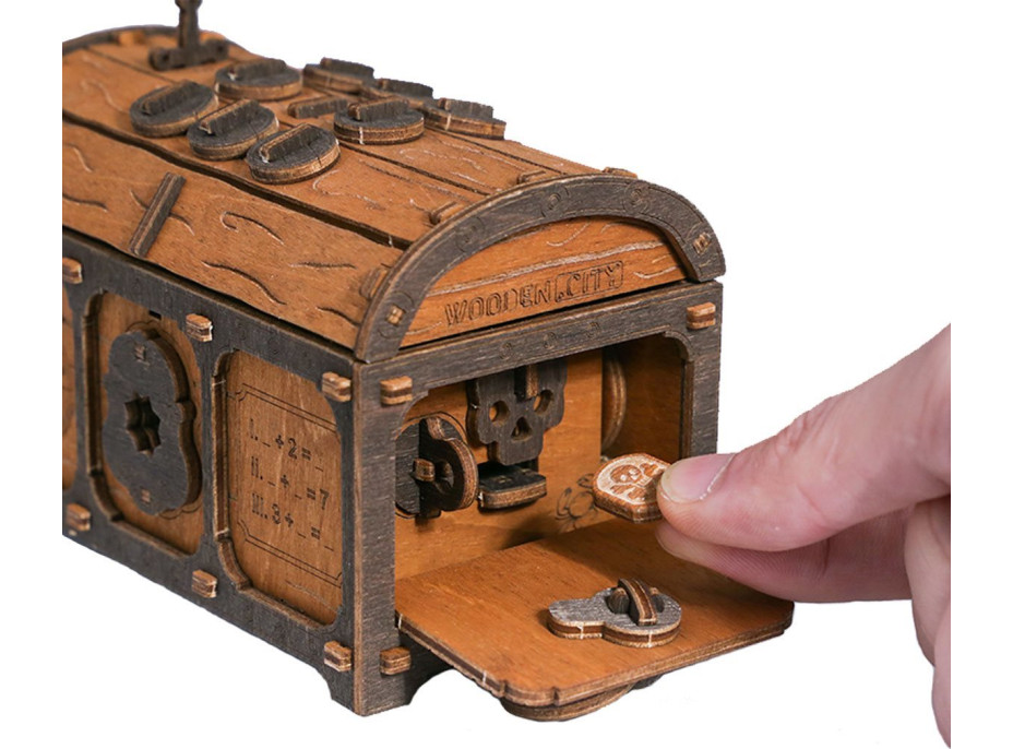 WOODEN CITY 3D dřevěné puzzle Escape room: Truhla s pokladem 165 dílků