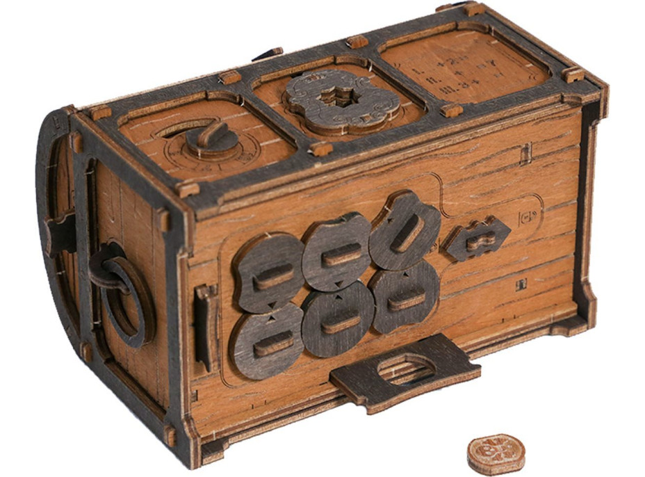 WOODEN CITY 3D dřevěné puzzle Escape room: Truhla s pokladem 165 dílků