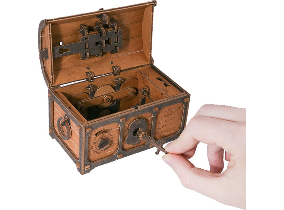WOODEN CITY 3D dřevěné puzzle Escape room: Truhla s pokladem 165 dílků