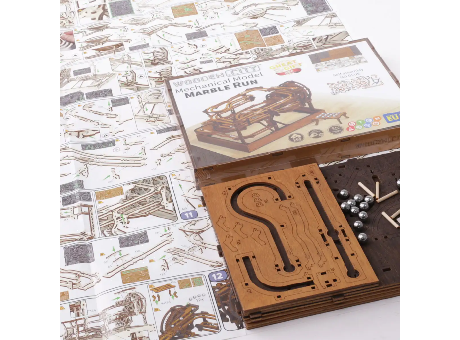 WOODEN CITY 3D dřevěné puzzle Kuličková dráha 265 dílků