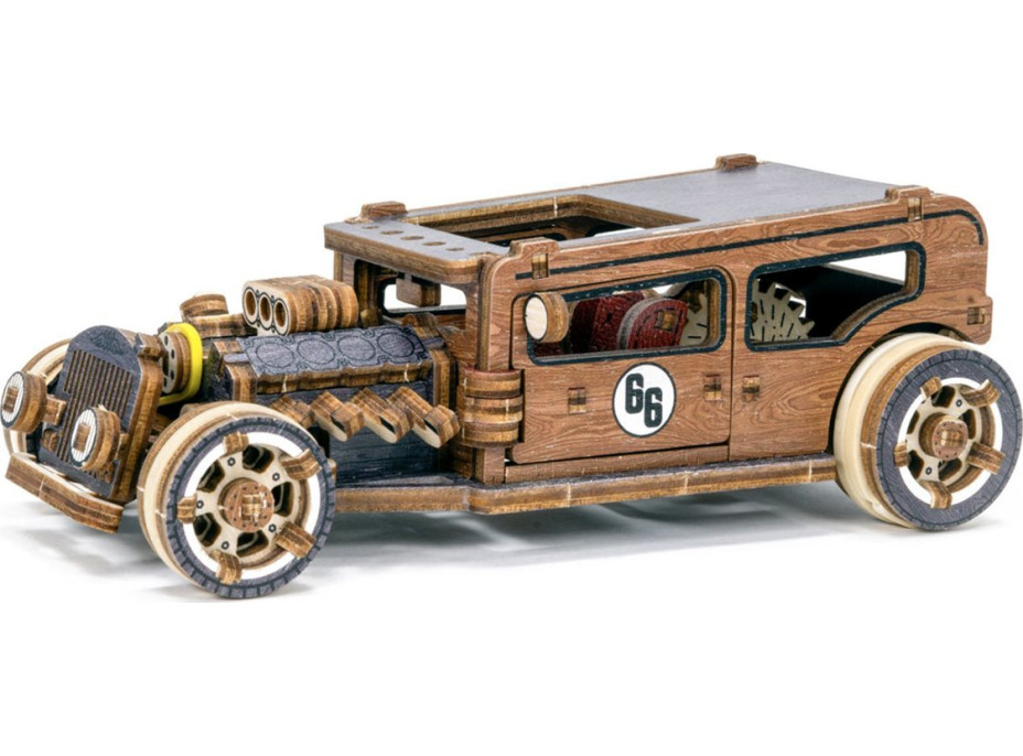 WOODEN CITY 3D puzzle Automobil Hot Rod Limitovaná edice 142 dílů