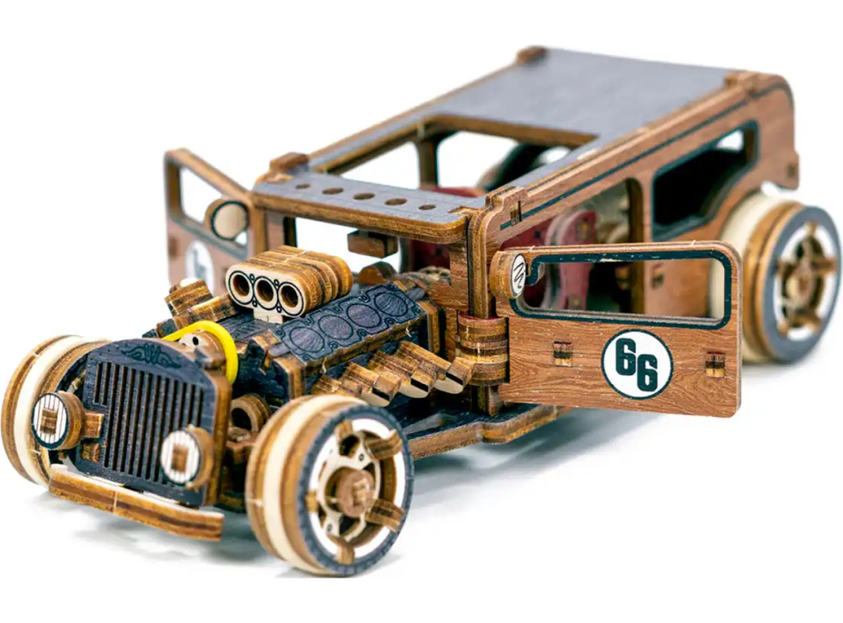 WOODEN CITY 3D puzzle Automobil Hot Rod Limitovaná edice 142 dílů