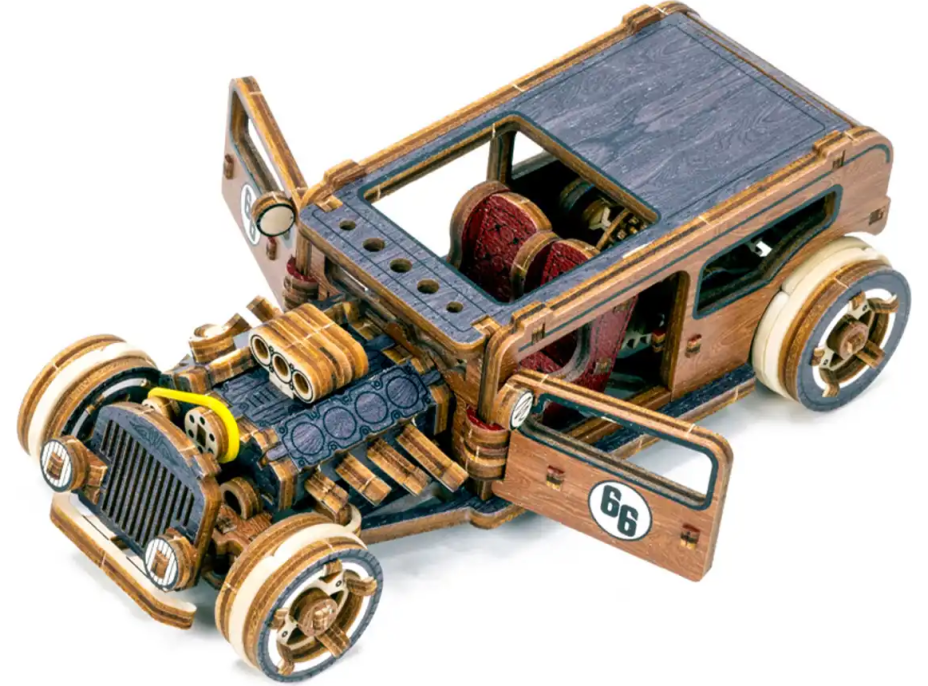 WOODEN CITY 3D puzzle Automobil Hot Rod Limitovaná edice 142 dílů