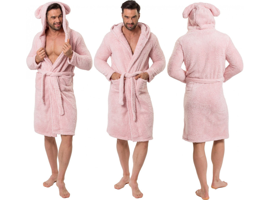 Pánský župan TEDDY - světle růžový