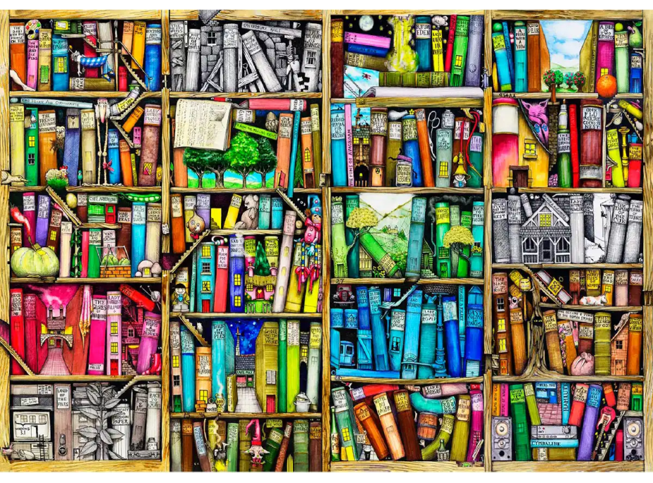 WOODEN CITY Dřevěné puzzle Knihovna 2v1, 4000 dílků WOODEN CITY Dřevěné puzzle Knihovna 2v1, 4000 dílků