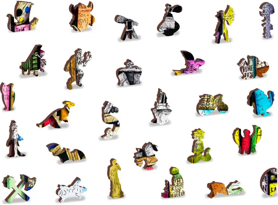 WOODEN CITY Dřevěné puzzle Knihovna 2v1, 4000 dílků