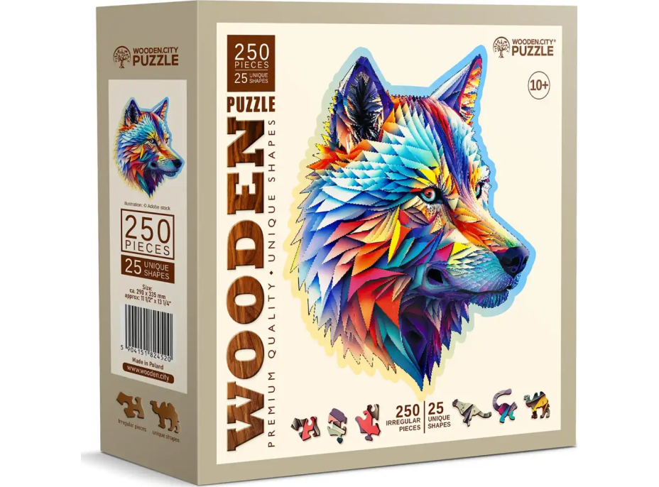 WOODEN CITY Dřevěné puzzle Nóbl vlk 250 dílků EKO