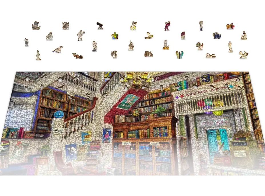 WOODEN CITY Dřevěné puzzle Přání v knihkupectví 2v1, 4000 dílků