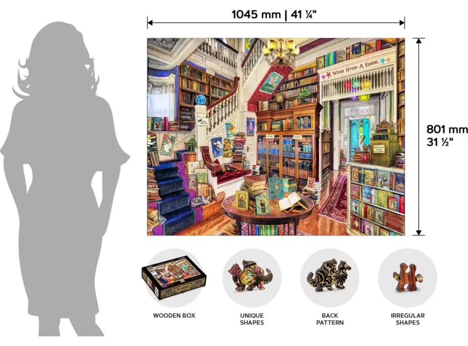 WOODEN CITY Dřevěné puzzle Přání v knihkupectví 2v1, 4000 dílků