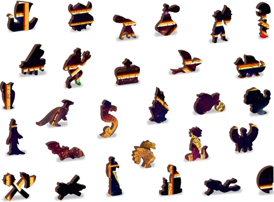 WOODEN CITY Dřevěné puzzle Zvěrokruh 2v1, 4000 dílků