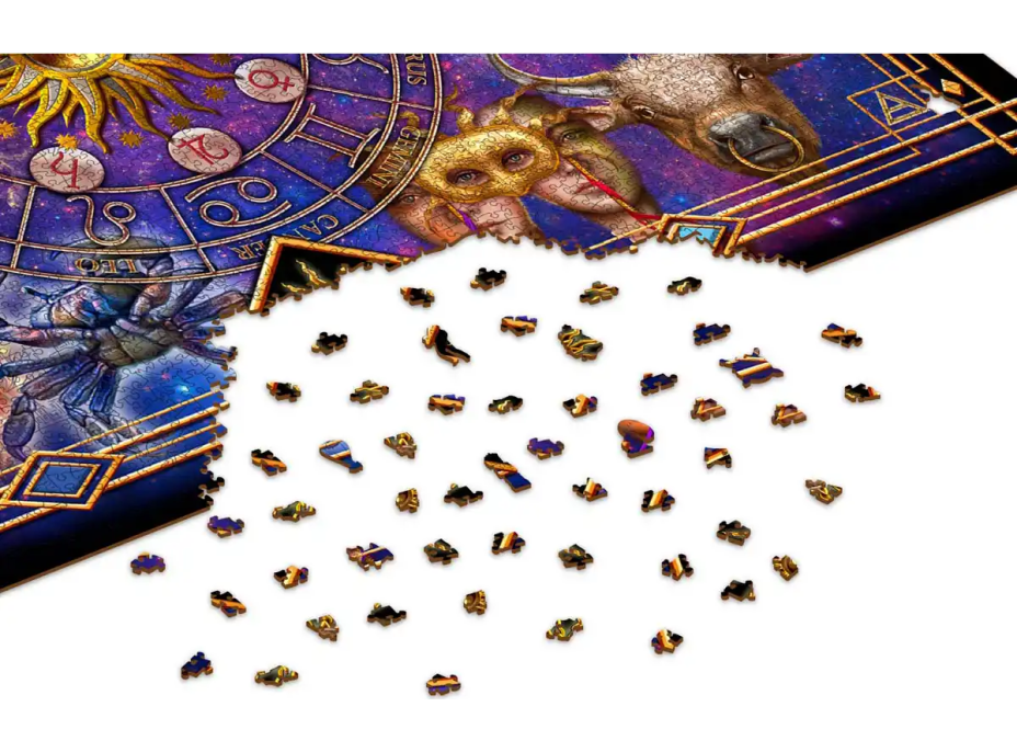 WOODEN CITY Dřevěné puzzle Zvěrokruh 2v1, 4000 dílků