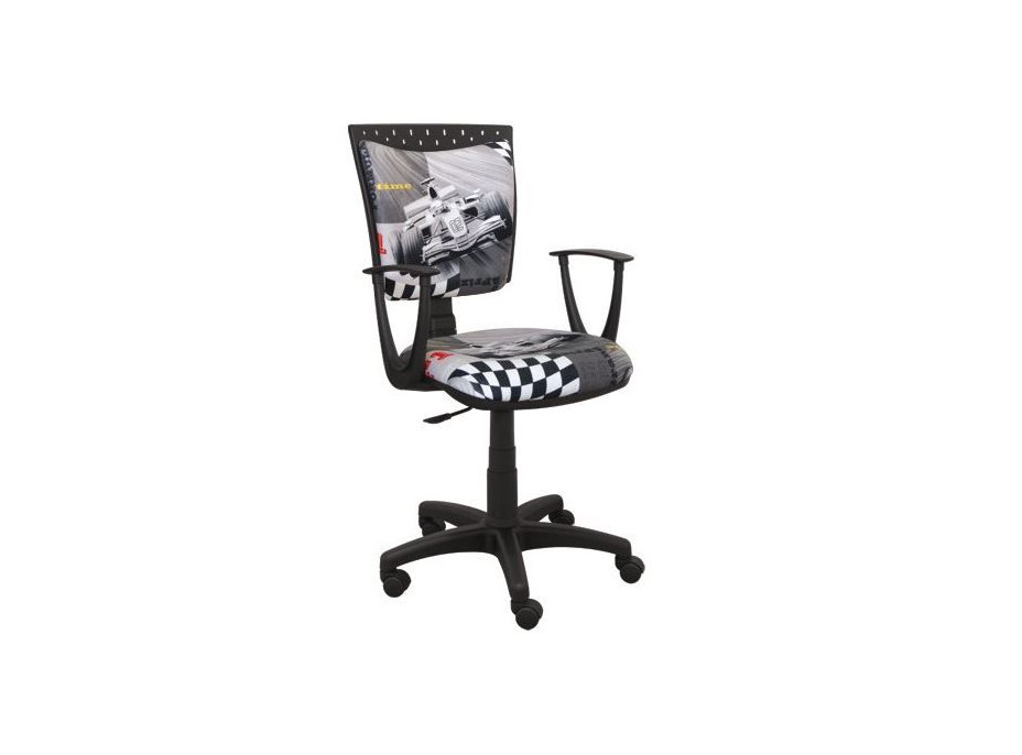 Dětská otočná židle SIMON - FORMULE šedá