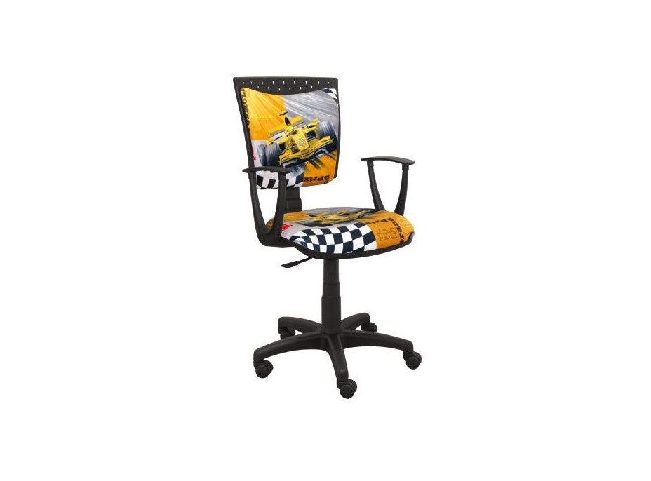 Dětská otočná židle SIMON - FORMULE žlutá