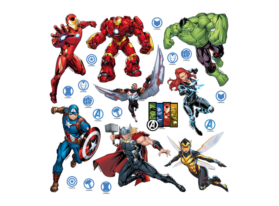 Dětská samolepka na zeď MARVEL - Avengers 1 - 30x30 cm