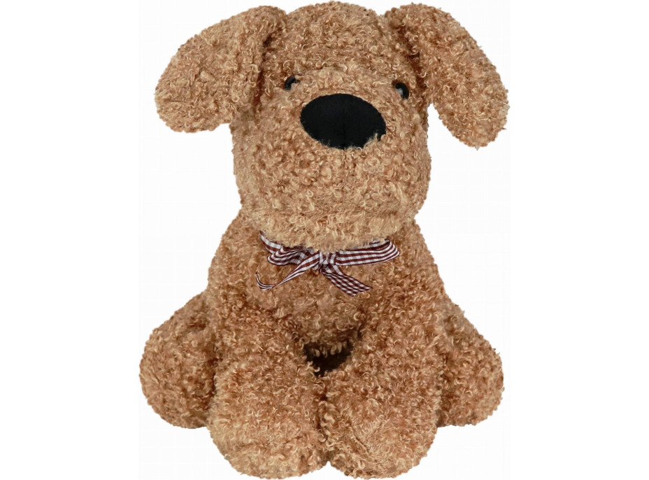 Zarážka do dveří CALM DOG 23 cm - Pejsek s mašlí - hnědý