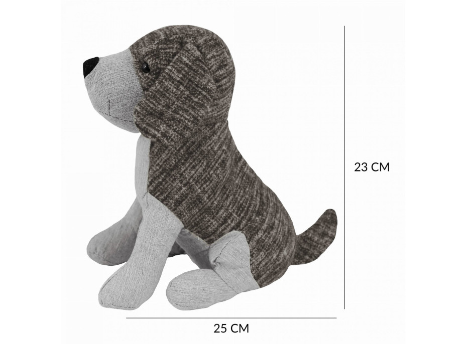 Zarážka do dveří CALM DOG 23 cm - Pejsek - šedý/hnědý