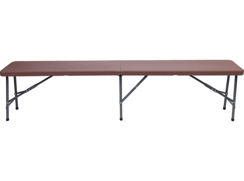 Set cateringového nábytku RATTAN - stůl 180 cm + 2 lavice - hnědý