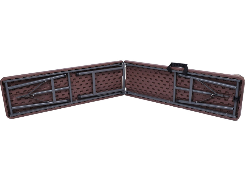 Set cateringového nábytku RATTAN - stůl 180 cm + 2 lavice - hnědý