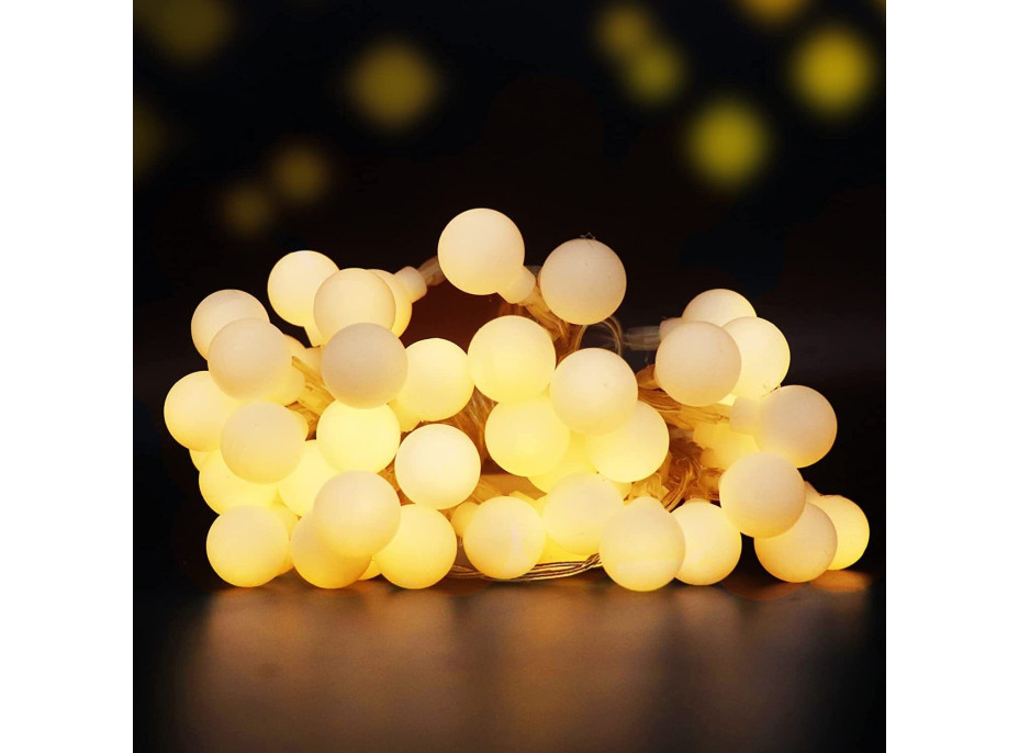 Vánoční LED osvětlení s dálkovým ovladačem BUBBLE - 50 LED - teplá bílá