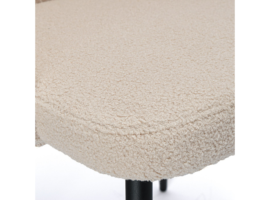 Křeslo HAMPTON TEDDY bouclé - béžové