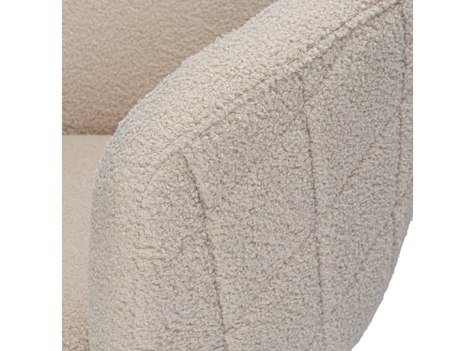 Křeslo HAMPTON TEDDY bouclé - béžové