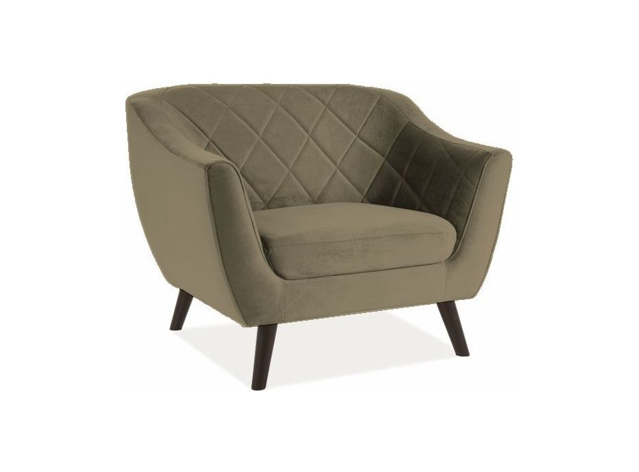 Křeslo MILAN - čalouněné - wenge/olivově hnědé