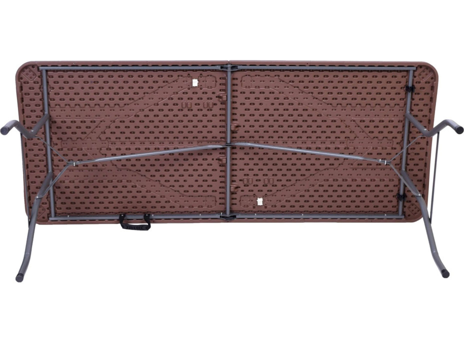 Skládací cateringový stůl RATTAN - 180 cm - hnědý