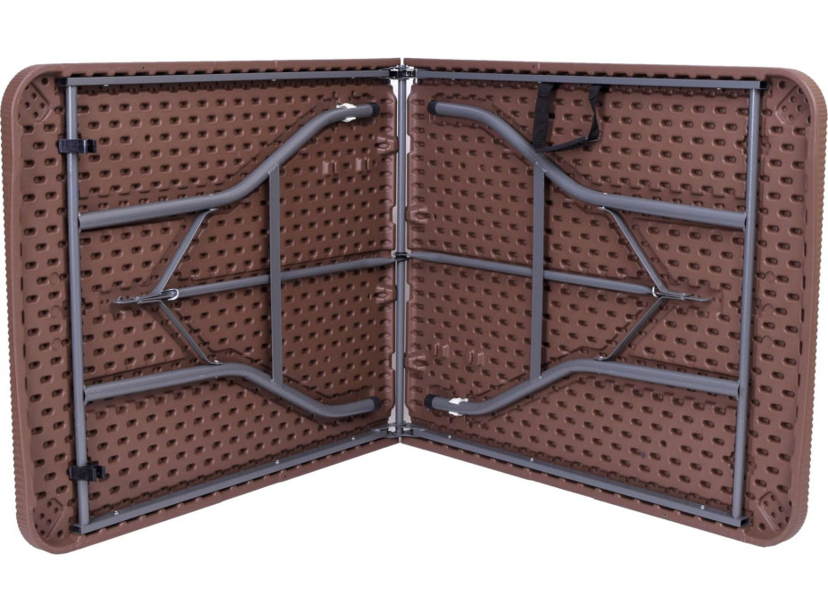 Skládací cateringový stůl RATTAN - 180 cm - hnědý