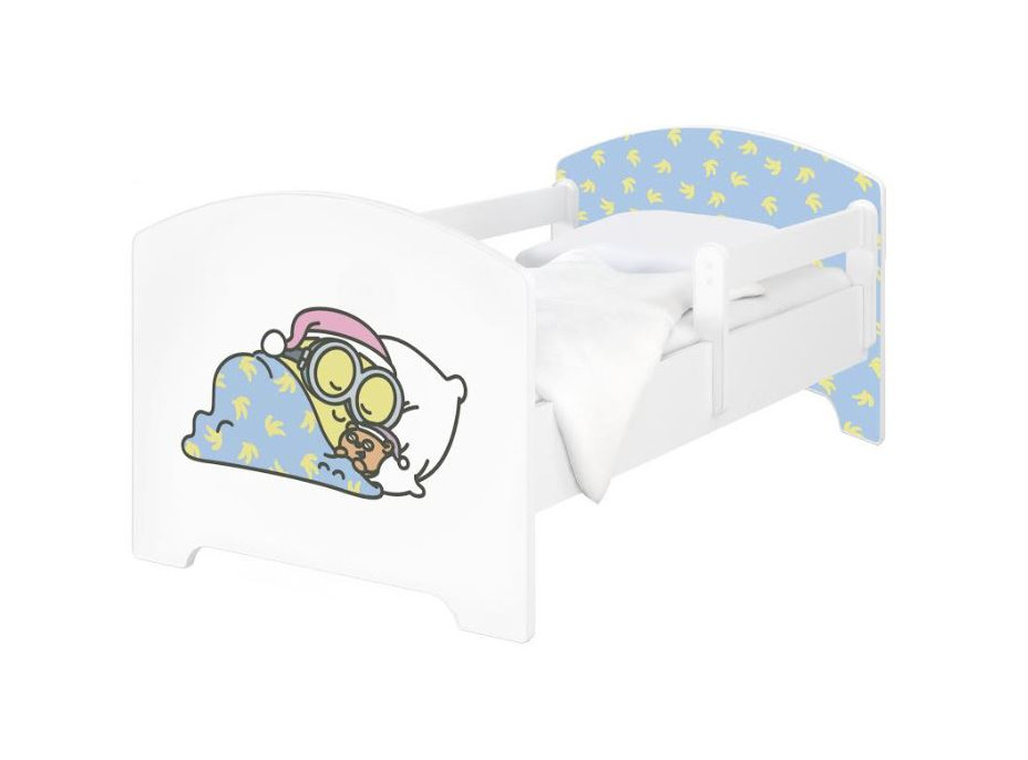Dětská postel OSKAR - 140x70 cm - Mimoni - Modré banány