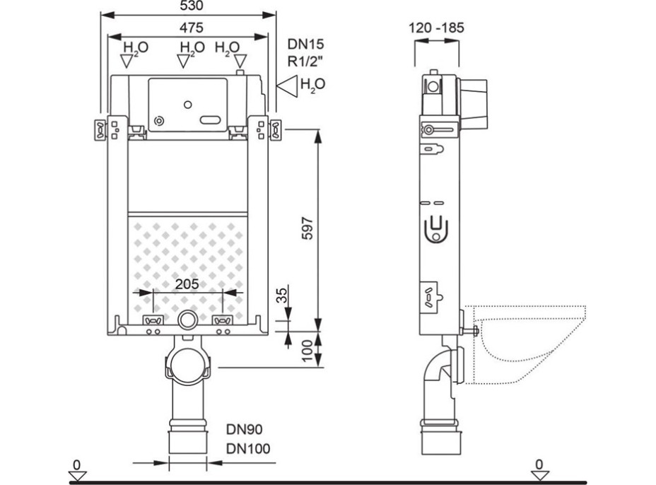 WC komplet pro zazdění s příslušenstvím - WC 35,5x52,5 cm