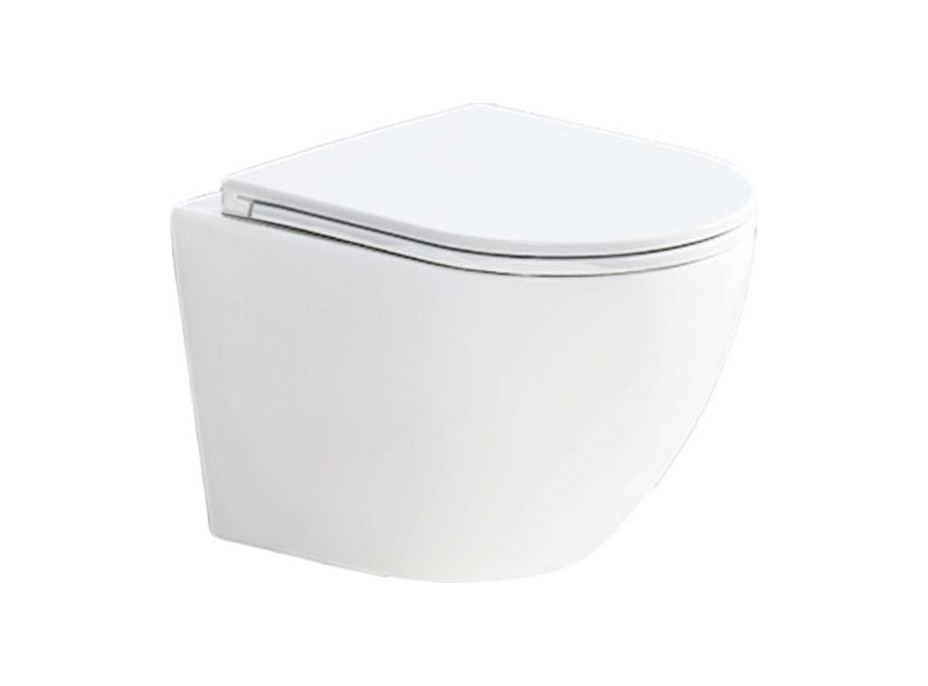 Závěsné kapotované WC Smart Flush RIMLESS - 49,5x36x37 cm + duroplast sedátko SLIM