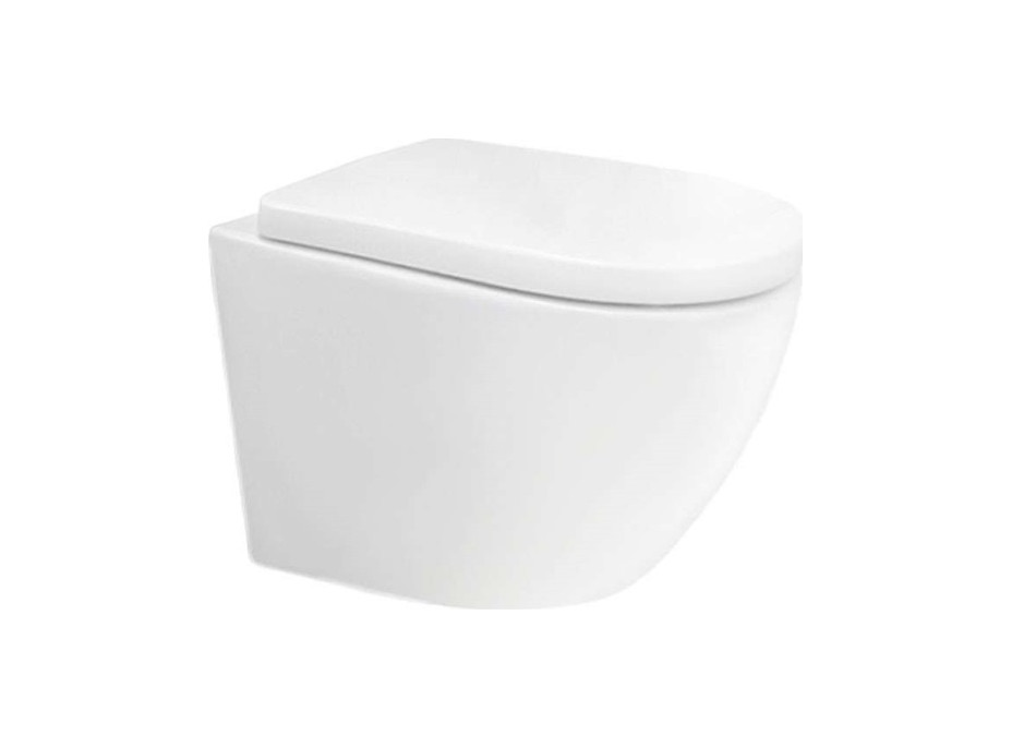 Závěsné kapotované WC Smart Flush RIMLESS - 49,5x36x37 cm + duroplast sedátko