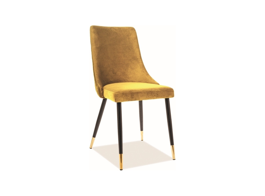Jídelní židle PANINO - zlatá/černá/kari žlutá
