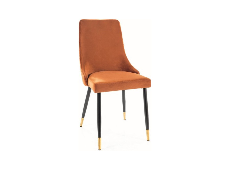 Jídelní židle PANINO - zlatá/černá/skořicově hnědá