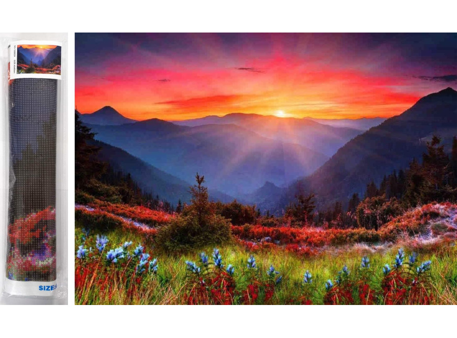 Norimpex Diamantové malování Západ slunce v horách 80x40cm