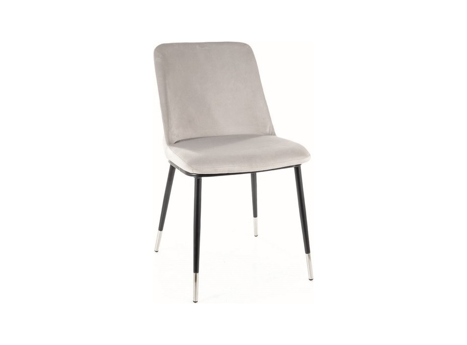 Jídelní židle JULIA - chromová/černá/světle šedá