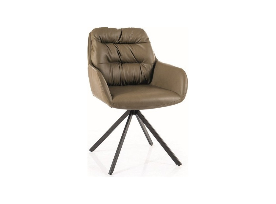 Jídelní židle SPELL - černá/olivově zelená eko kůže