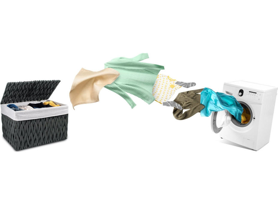 Kufr na prádlo MERIDA - grafitový - velikost L 76x46x46 cm