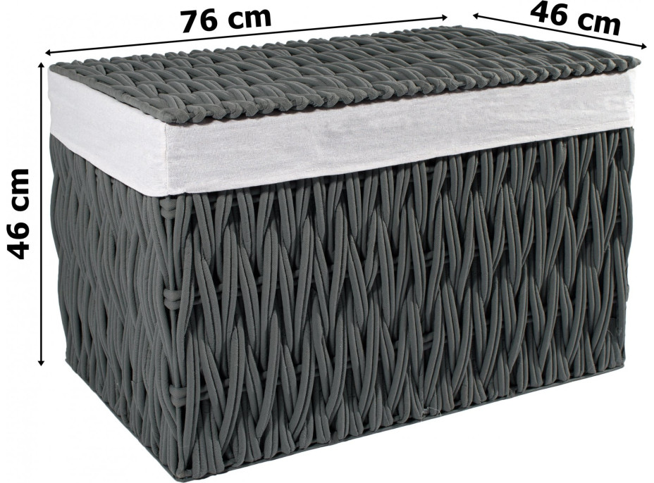 Kufr na prádlo MERIDA - grafitový - velikost L 76x46x46 cm