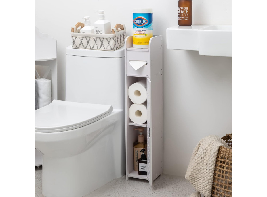 Koupelnová skříňka s držákem toaletního papíru IBIZA - bílá