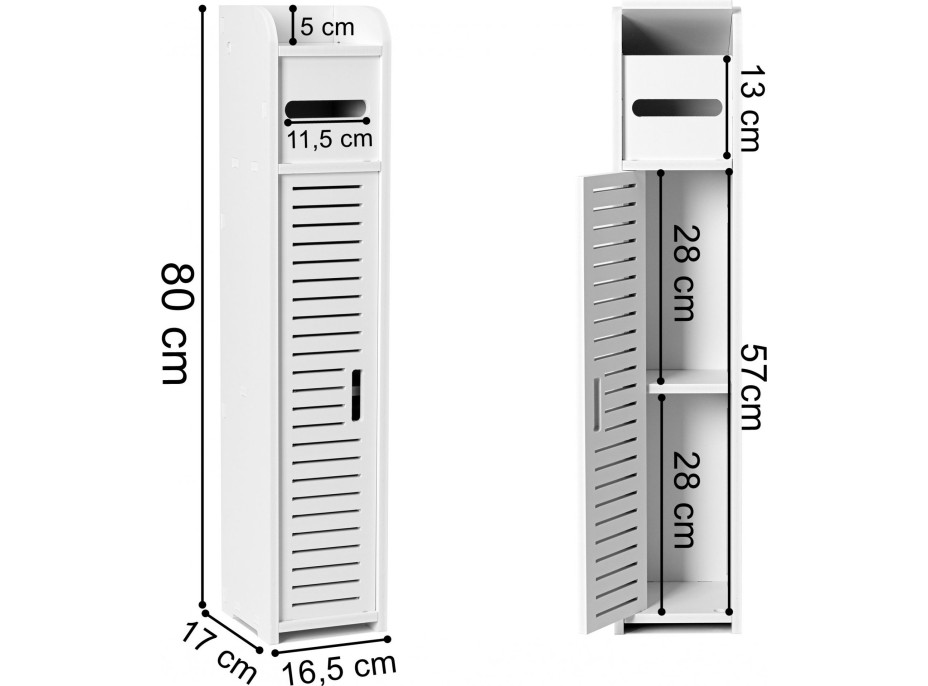 Koupelnová skříňka s držákem toaletního papíru IBIZA - bílá
