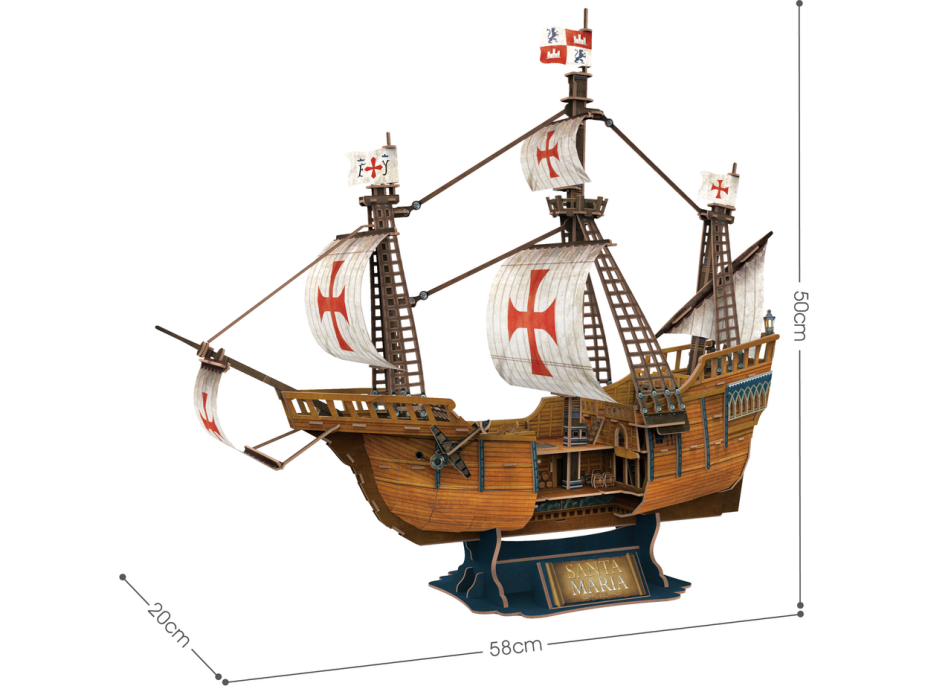CUBICFUN 3D puzzle Loď Santa Maria 204 dílků